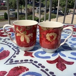 Vintage 222 fifth fleur rouge cups